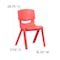 Flash Furniture Red Plastic Stackable School Chair with 15.5" Seat Height, PK5 5-YU-YCX-005-RED-GG - alternate 7