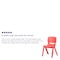 Flash Furniture Red Plastic Stackable School Chair with 15.5" Seat Height, PK5 5-YU-YCX-005-RED-GG - alternate 4