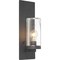 Nuvo Indie 1-Light Large Wall Sconce - Textured Black Finish with Clear Seeded Glass 60/6578 - alternate 3