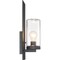 Nuvo Indie 1-Light Large Wall Sconce - Textured Black Finish with Clear Seeded Glass 60/6578 - alternate 4