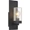Nuvo Indie 1-Light Small Wall Sconce - Textured Black Finish with Clear Seeded Glass 60/6579 - alternate 1