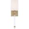 Nuvo Thompson 1-Light Wall Sconce - Burnished Brass Finish with White Linen Shade 60/6681 - alternate 2