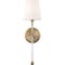 Nuvo Olmstead 1-Light Wall Sconce - Burnished Brass Finish with White Linen Shade 60/6687 - alternate 1