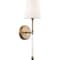 Nuvo Olmstead 1-Light Wall Sconce - Burnished Brass Finish with White Linen Shade 60/6687 - alternate 2