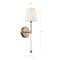 Nuvo Olmstead 1-Light Wall Sconce - Burnished Brass Finish with White Linen Shade 60/6687 - alternate 3