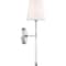 Nuvo Olmstead 1-Light Wall Sconce - Polished Nickel Finish with White Linen Shade 60/6688 - alternate 4