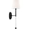 Nuvo Olmstead 1-Light Wall Sconce - Aged Bronze Finish with White Linen Shade 60/6689 - alternate 4