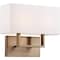 Nuvo Tribeca 2-Light Vanity - Burnished Brass Finish with White Linen Shade 60/6717 - alternate 2