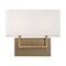 Nuvo Tribeca 2-Light Vanity - Burnished Brass Finish with White Linen Shade 60/6717 - alternate 1