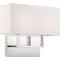 Nuvo Tribeca 2-Light Vanity - Polished Nickel Finish with White Linen Shade 60/6718 - alternate 2