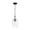 Nuvo Hartley 1-Light Pendant Fixture Matte Black Finish with Clear Glass 60/6749 - alternate 1