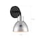 Nuvo Sloan 1-Light Vanity - Matte Black Finish with Polished Nickel Shade 60/6771 - alternate 2