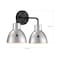 Nuvo Sloan 2-Light Vanity - Matte Black Finish with Polished Nickel Shade 60/6772 - alternate 2