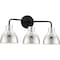 Nuvo Sloan 3-Light Vanity - Matte Black Finish with Polished Nickel Shade 60/6773 - alternate 2