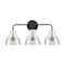 Nuvo Sloan 3-Light Vanity - Matte Black Finish with Polished Nickel Shade 60/6773 - alternate 1