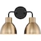 Nuvo Sloan 2-Light Vanity - Matte Black and Burnished Brass Finish 60/6792 - alternate 4