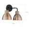 Nuvo Sloan 2-Light Vanity - Matte Black and Burnished Brass Finish 60/6792 - alternate 2