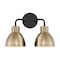Nuvo Sloan 2-Light Vanity - Matte Black and Burnished Brass Finish 60/6792 - alternate 1
