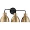 Nuvo Sloan 3-Light Vanity - Matte Black and Burnished Brass Finish 60/6793 - alternate 3