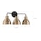 Nuvo Sloan 3-Light Vanity - Matte Black and Burnished Brass Finish 60/6793 - alternate 2