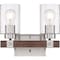 Nuvo Arabel 2-Light Vanity - Brushed Nickel and Nutmeg Wood Finish with Clear Seeded Glass 60/6962 - alternate 5