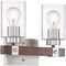 Nuvo Arabel 2-Light Vanity - Brushed Nickel and Nutmeg Wood Finish with Clear Seeded Glass 60/6962 - alternate 3