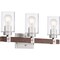 Nuvo Arabel 3-Light Vanity - Brushed Nickel and Nutmeg Wood Finish with Clear Seeded Glass 60/6963 - alternate 4