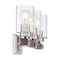 Nuvo Arabel 3-Light Vanity - Brushed Nickel and Nutmeg Wood Finish with Clear Seeded Glass 60/6963 - alternate 1