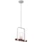 Nuvo Arabel 1-Light Mini Pendant Fixture - Brushed Nickel and Nutmeg Wood Finish with Clear Seeded Glass 60/6965 - alternate 2