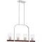 Nuvo Arabel 4-Light Island Pendant Fixture - Brushed Nickel and Nutmeg Wood Finish with Clear Seeded Glas 60/6967 - alternate 5