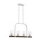 Nuvo Arabel 4-Light Island Pendant Fixture - Brushed Nickel and Nutmeg Wood Finish with Clear Seeded Glas 60/6967 - alternate 1
