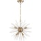 Nuvo Cirrus 6-Light Chandelier - Vintage Brass Finish with Glass Rods 60/6992 - alternate 1