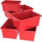 Storex Storage Bin, Red, 6 PK 61483U06C - alternate 1