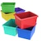 Storex Storage Bin, Plastic, Assorted - Green, Teal, Yellow, Red, Blue, 7.9 in H, 11.3 in W, 13.6 in L 61514U06C - alternate 1