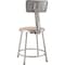 National Public Seating Round Stool with Backrest, Height 18"Gray 6218B - alternate 2