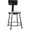 National Public Seating Round Stool with Backrest, Height 18"Black 6218B-10 - alternate 1