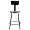 National Public Seating Round Stool with Backrest, Height 24"Black 6224B-10 - alternate 5