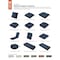 Classic Accessories Montlake Heather Indigo Cushion Set, Heather Indigo, 25"x25"x5" 62-020-INDIGO-SET - alternate 7