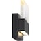 Nuvo Ellusion LED Medium Wall Sconce - 15W Matte Black Finish with Seeded Glass 62/1512 - alternate 2