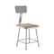 National Public Seating Square Stool with Backrest, Height 18"Gray 6318B - alternate 1