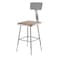 National Public Seating Square Stool with Backrest, Height 19" to 27"Gray 6318HB - alternate 3