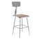 National Public Seating Square Stool with Backrest, Height 19" to 27"Gray 6318HB - alternate 1