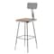National Public Seating Square Stool with Backrest, Height 25" to 33"Gray 6324HB - alternate 4