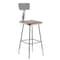 National Public Seating Square Stool with Backrest, Height 25" to 33"Gray 6324HB - alternate 1