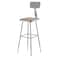 National Public Seating Square Stool with Backrest, Height 31" to 39"Gray 6330HB - alternate 1