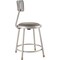 National Public Seating Round Stool with Backrest, Height 18"Gray 6418B - alternate 2