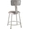 National Public Seating Round Stool with Backrest, Height 18"Gray 6418B - alternate 3
