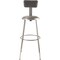 National Public Seating Round Stool with Backrest, Height 25" to 33"Gray 6424HB - alternate 6