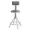 National Public Seating Round Stool with Backrest, Height 24" to 28"Gray 6524HB - alternate 3