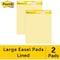 Post-It Easel Pad, 1 in. Ruled, Yellow, 25in x 30in 561 - alternate 3